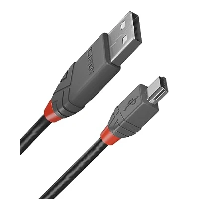 Afbeelding van Lindy 36721 Anthra Line USB kabel 0,5 m A Mini B Mannelijk Zwart, Grijs