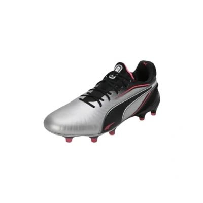 Afbeelding van Puma KING Ultimate Voetbalschoenen met kunststof noppen, Dames, Maat: 40.5, Ilver/black/sun struck/white Kunststof/ textiel