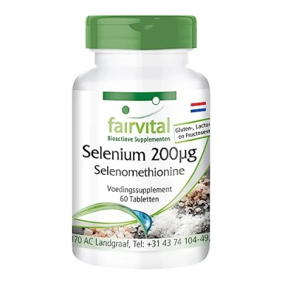 Afbeelding van Fairvital Seleen 200µg tabletten (selenium) selenomethionine HOOG GEDOSEERD 60 schildklier