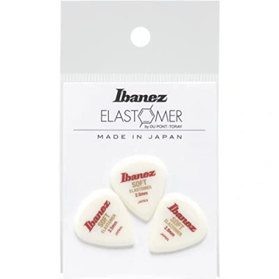 Afbeelding van Ibanez BELJ1ST25 Elastomer Teardrop Guitar Pick Soft 2.5mm (3 Pack) Plectrum set