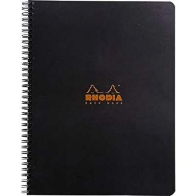 Afbeelding van Rhodia 193109C Notitieboek, 22,5 x 29,7 cm, met spiraalbinding, gelinieerd kantlijn, 80 vellen, 1 stuk, zwart