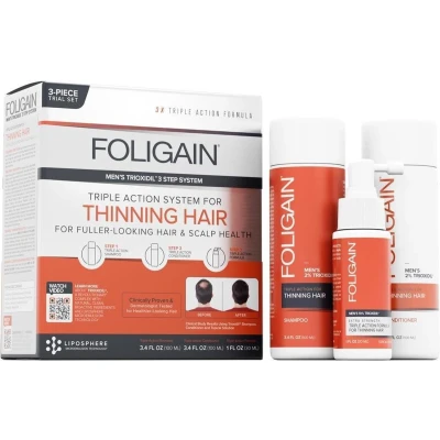 Afbeelding van Foligain Men 3 Piece Trial Set for Fuller Looking Hair