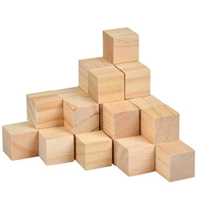 Afbeelding van TIMESETL Mini kubus van hout, 30 stuks, glad, x mm, vierkante kubussen, natuurlijke blokjes, ruwe grenen, houten voor stempels, cijfers, creatieve hobby&#039;s, alfabet
