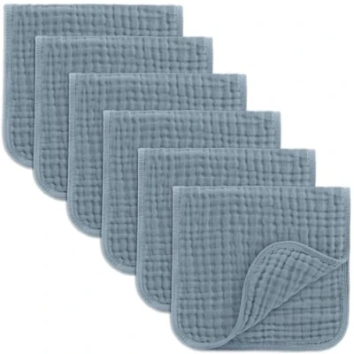 Afbeelding van Comfy Cubs Grote spuugdoeken van mousseline, 100% katoen, handwashandjes voor baby&#039;s, baby essentials, 6 lagen, bijzonder absorberend en zacht (Pacifisch blauw, verpakking 6, 50,8 x 25,4 cm)