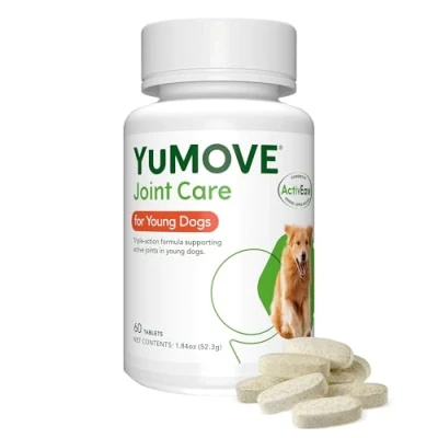 Afbeelding van YuMOVE Young &amp; Active gewrichtstabletten voor jonge en actieve honden, voedingssupplement met groenlipmosselpoeder, 1 x 60 tabletten