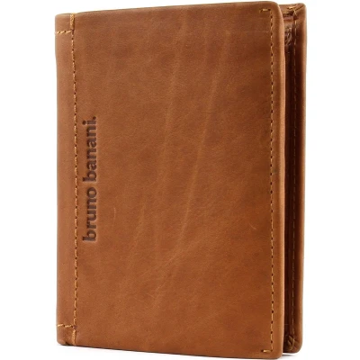 Afbeelding van bruno banani Leren Portemonnee Arizona Wallet High with Flap Cognac Bruine