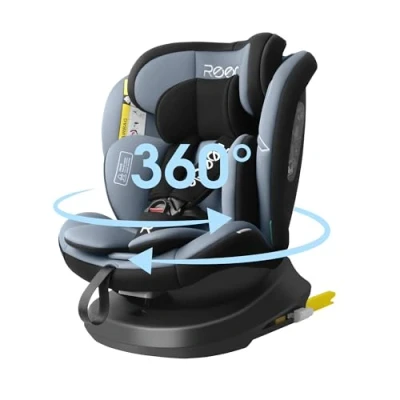 Afbeelding van Reecle I Size Autostoel, 360 graden draaibaar, met ISOFIX, 40 150 cm (0 36 kg), ca. 0 12 jaar, zwart