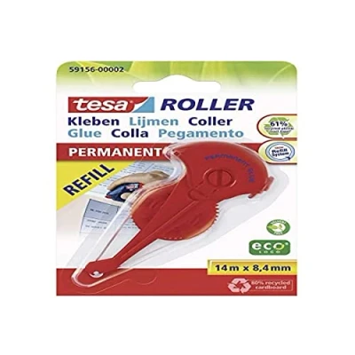 Afbeelding van Tesa Roller navulling lijmroller permanent ecoLogo, ft 8,4 mm x 14 m, op blister