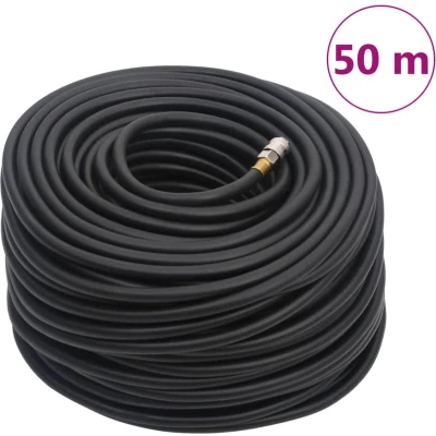 Afbeelding van vidaXL Luchtslang hybride 0,6&quot;;&quot;; 50 m rubber en PVC zwart