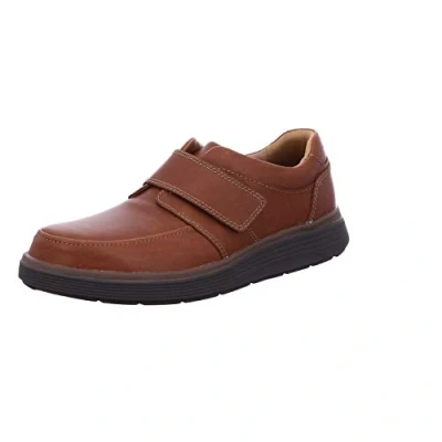 Afbeelding van Clarks Un Abode Strap Klittenbandschoenen Dark Tan Cognac