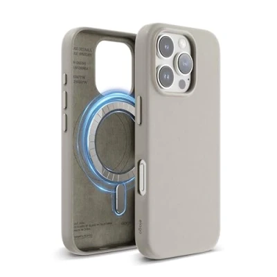 Afbeelding van elago Magnetische Leren Hoesje Compatibel met iPhone 16 Pro Case, alle MagSafe accessoires Ingebouwde Magneten, Veganistisch Leer, Schokbestendig, Waterbestendig (Light Grijs)