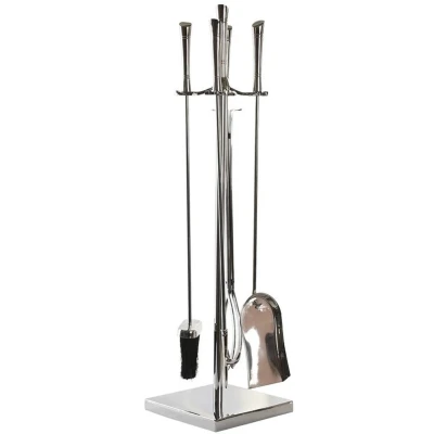 Afbeelding van Gerei voor de haard DKD Home Decor 20 x 78 cm Roestvrij staal Aluminium (4 Onderdelen)