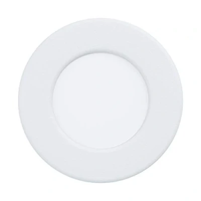 Afbeelding van EGLO Fueva 5 led inbouwspot, diameter 8,6 cm, spot van staal met een kunststof lichtoppervlak, inbouwlamp in wit, vlakke inbouwspot voor de ba