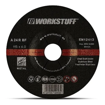 Afbeelding van slijpschijven, 5 stuks, Ø 115 x 6 mm, voor slijp of haakse slijper, schuurmopborden, staal en non ferrometaal