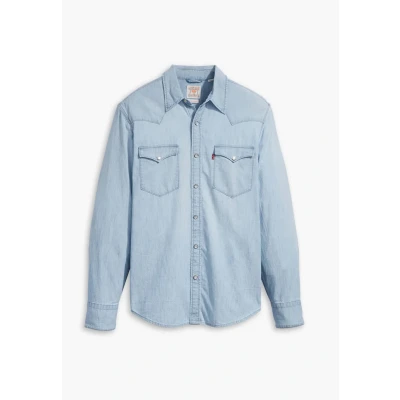 Afbeelding van Levi&#039;s Barstow Western Standard Overhemd, Heren, Maat: XS, Burnett light chambray
