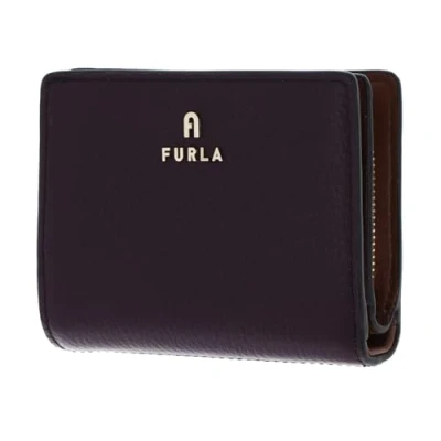 Afbeelding van FURLA Leren Portemonnee Camelia Compact Wallet Chianti + Greige Cognac h int. Wijnrood