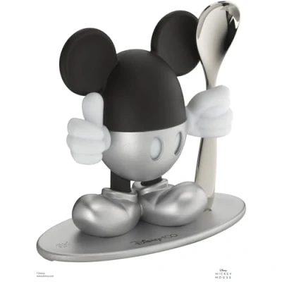 Afbeelding van WMF eierdopje met lepel, Mickey Mouse, voor kinderen, Cromargan gepolijst roestvrij staal, vaatwasmachinebestendig, zilver