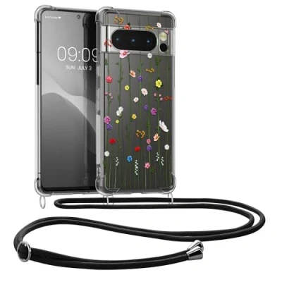 Afbeelding van kwmobile telefoonhoesje geschikt voor Google Pixel 8 Pro Hoesje met telefoonkoord Back cover smartphone Case in meerkleurig / transparant