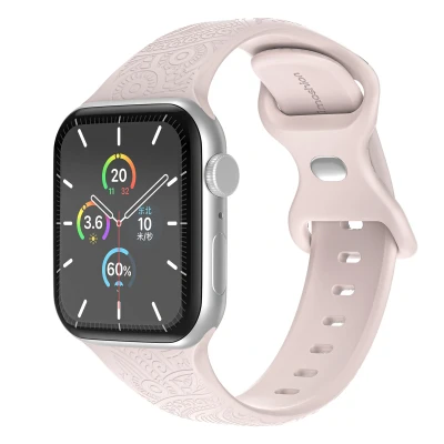 Afbeelding van Apple Watch bandje Siliconen en TPU (zacht) Roze Geschikt voor Series1/2/3/4/5/6/7/8/9/10/SE (38/40/41 mm) Series 10 (42