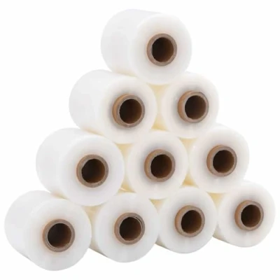 Afbeelding van vidaXL Stretchfilm met handvat 10 st transparant 23 μm cm x 150 m