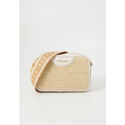 Afbeelding van Ted Baker Schoudertas Baria Mini Webbing Faux Raffia Camera Bag Ecru Crème