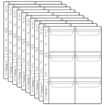 Afbeelding van Uncle Paul 60 Pocket Coin Pagina&#039;s 6 Grids/Pagina Plastic Munthouders Stempel Valuta Protector Munten Verzamelen Levert 10 Vellen CS03006