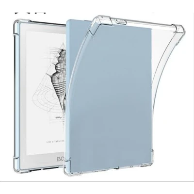 Afbeelding van GIOPUEY Transparante hoes voor Boox Nova Air/Air S/Air C 7.8, zachte TPU achterkant, dun hoesje met airbagbescherming, licht, compatibel transparant