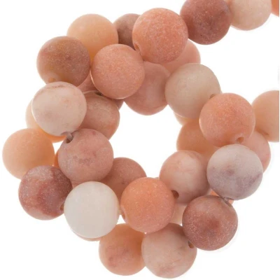Afbeelding van Roze Jade Frosted Kralen (8 mm) 45 stuks