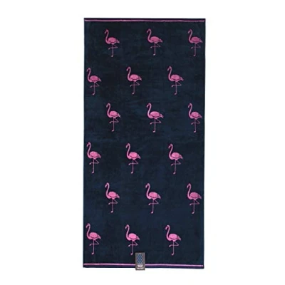 Afbeelding van jilda tex strandlaken, 90 x 180 cm, badhanddoek, handdoek, 100% katoen, velours, badstof, onderhoudsvriendelijk, flamingos allover
