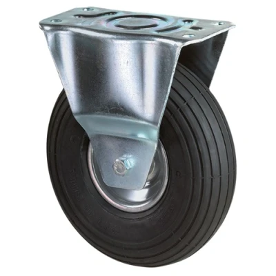 Afbeelding van BS Rollen wiel met luchtband d. 260 mm draagvermogen 130 kg bokwiel schroefplaat ribbelprofiel 1 stuk L410.C90.260