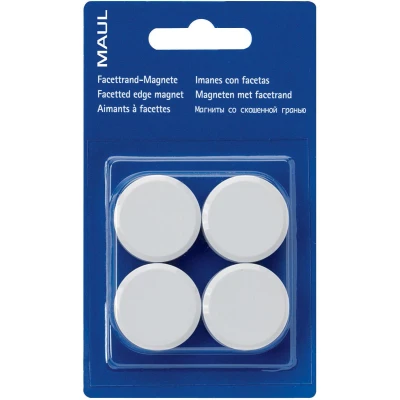 Afbeelding van MAUL magneet Solid 32mm trekkracht 1kg blister 4 wit magneten