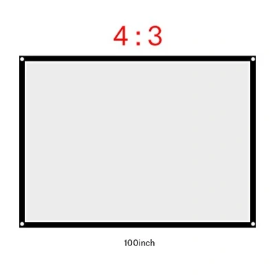 Afbeelding van Sonew 4: 3 opvouwbaar projectiescherm, gordijn voor eenvoudige installatie en gebruik van de projector, geschikt thuisbioscoop buitenprojectiescherm (100 inch)