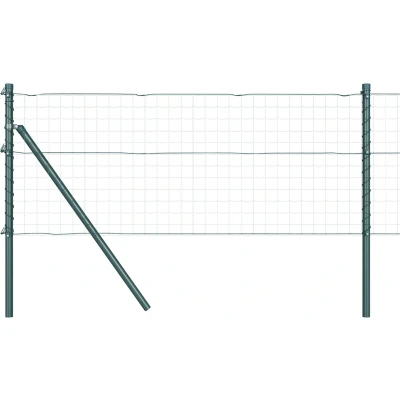 Afbeelding van vidaXL Hekpalen 26 stuks Groen Ø32 mm 100 cm Gegalvaniseerd Staal