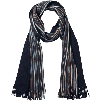 Afbeelding van Charles Colby Sjaal donkerblauw, Gestreept