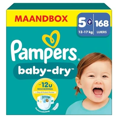 Afbeelding van Pampers Baby Dry Luiers Maat 5+ (12 17 kg) 168 stuks