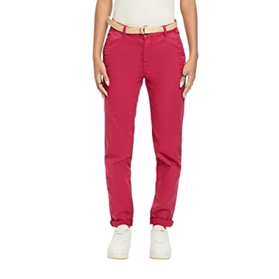 Afbeelding van ESPRIT Lichte stretch chino met riem, donkerroze (dark pink), 32W / 34L