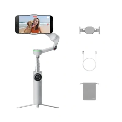 Afbeelding van Insta360 Flow 2 Pro Grey Opvouwbare AI telefoongimbal, track in meer dan 200 apps met Apple DockKit, tracking voor meerdere personen, 360º pantracking, ingebouwd statief/selfiestick, draagbare