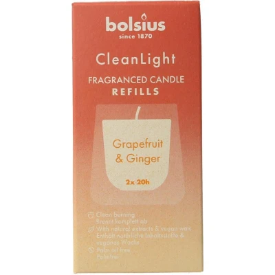 Afbeelding van Bolsius Clean Light Fragranced Refills Grapefruit &amp; Ginger 2ST