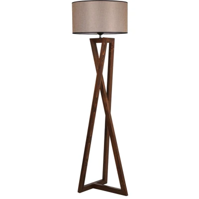 Afbeelding van Verlichting Vloerlamp Walnoot Hout 45x45x149cm Lourdes Design Stijlvolle voor iedere Woonruimte