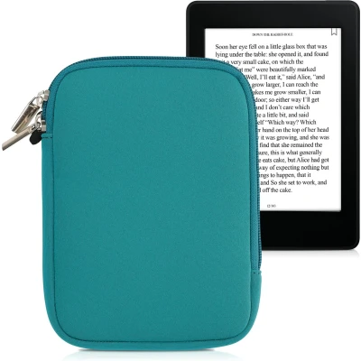 Afbeelding van kwmobile Neopreen e Reader Pouch Maat 6&quot; eReader Universele eBook Sleeve Case met rits, polsband benzine