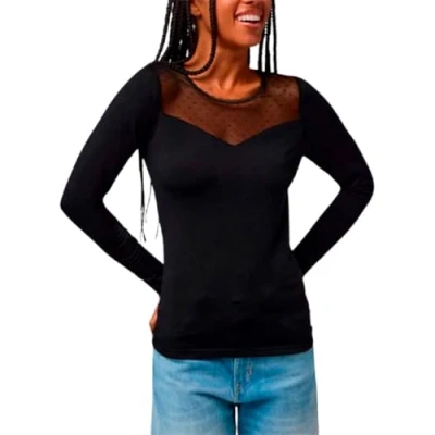 Afbeelding van YSABEL MORA Thermo T shirt met lange mouwen, Plumeti, ivoorkleurig, Zwart, L