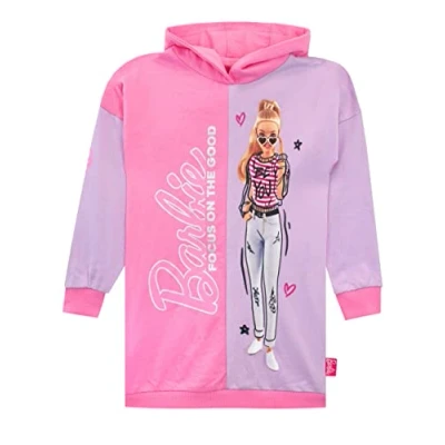 Afbeelding van Barbie Meisjes Hoodie Jurk Veelkleurig 116
