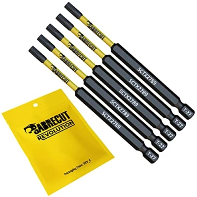 Afbeelding van 5 x SabreCut SCTX2789_5 89 mm T27 TX27 Magnetische slagschroevendraaier Driver Bits Set Torx Heavy Duty Compatibel met Dewalt Milwaukee Bosch Makita en meer