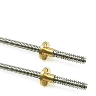Afbeelding van Tr8x8 schroefdraadspindel, 300 mm, met T8 messing moer (Acme schroefdraad, 2 mm helling, 1 begin, helling) voor LCD DLP SLA 3D printer, Z as en CNC machine (300 TR8X8)