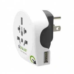 Afbeelding van Q2Power Ultieme Reisadapter wereld naar USA/UK/EU/AUS met USB poort. Amerikansk stik