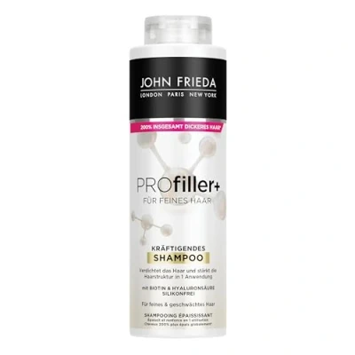 Afbeelding van John Frieda Profiller + shampoo inhoud: 500 ml haartype: fijn, verzwakt versterkt de haarstructuur in één toepassing siliconenvrij voordeelmaat/kastgrootte