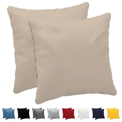 Afbeelding van Dreamzie Taie Pillow 50x50 cm (veel 2) 100% katoentrui 150 GSM Beige kussensloop 50 x katoen resistent en hypoallergene kussendeksel voor kussen