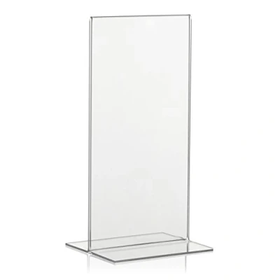 Afbeelding van VITAdisplays® Reclamedisplay T staander/T standaard, DIN lang, DL transparant van origineel Plexiglas