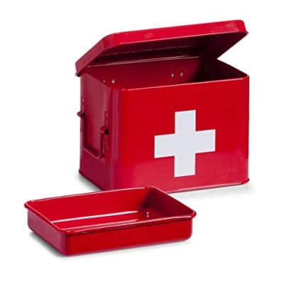 Afbeelding van Zeller 18115 medicijndoos, metaal, ca. 21,5 x 16 cm, rood