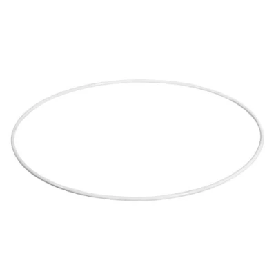 Afbeelding van Rayher 2505700 metalen ring, wit gecoat, diameter 45 cm, dikte ca. 4 mm, draadring om te knutselen, voor wikkeltechniek, dromenvanger macramé bloemisterij